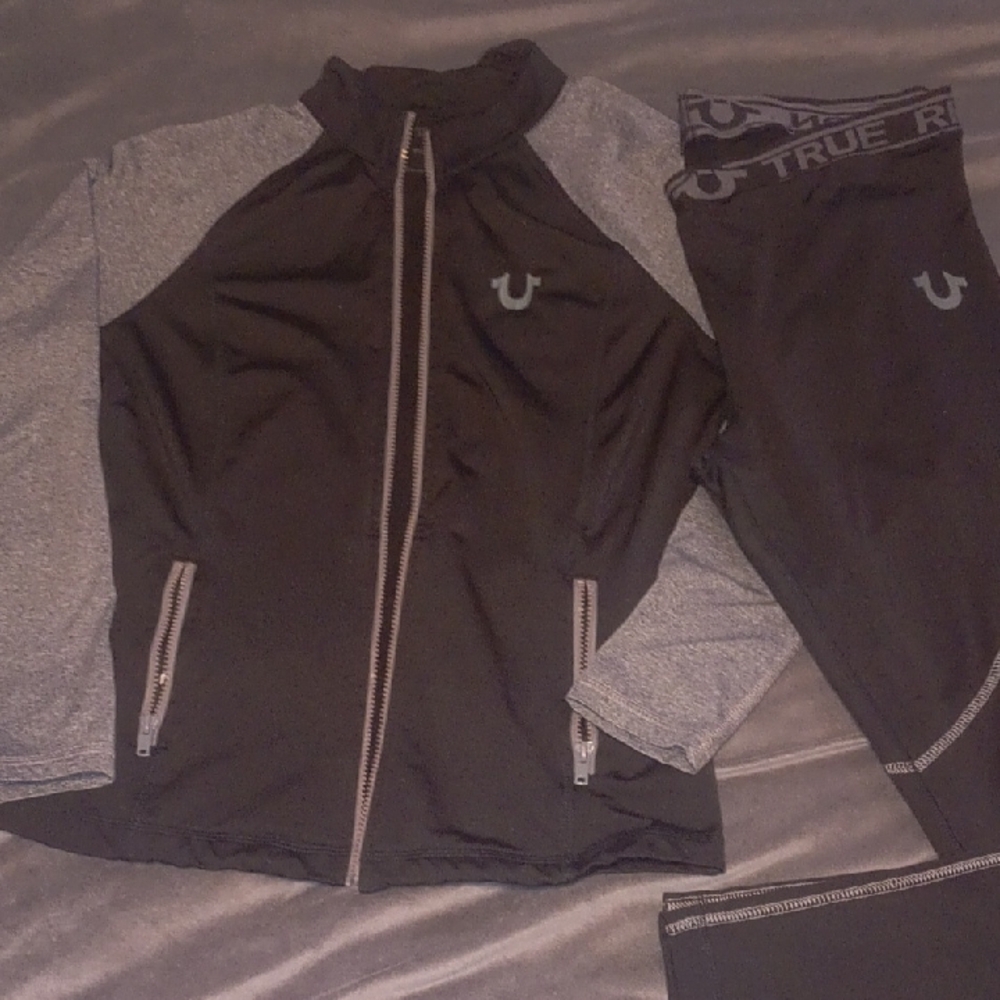 True Religion Women's Black and Gray Tech Suit